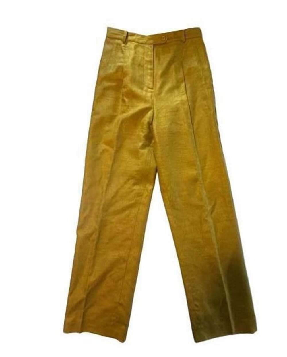 Ann May Mustard Yellow Silk Trousers Pants Size 12